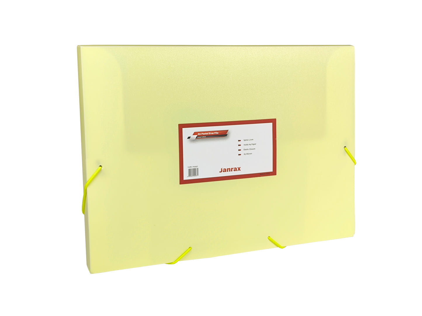 Pastel Yellow A4 Elastic Closure Box File