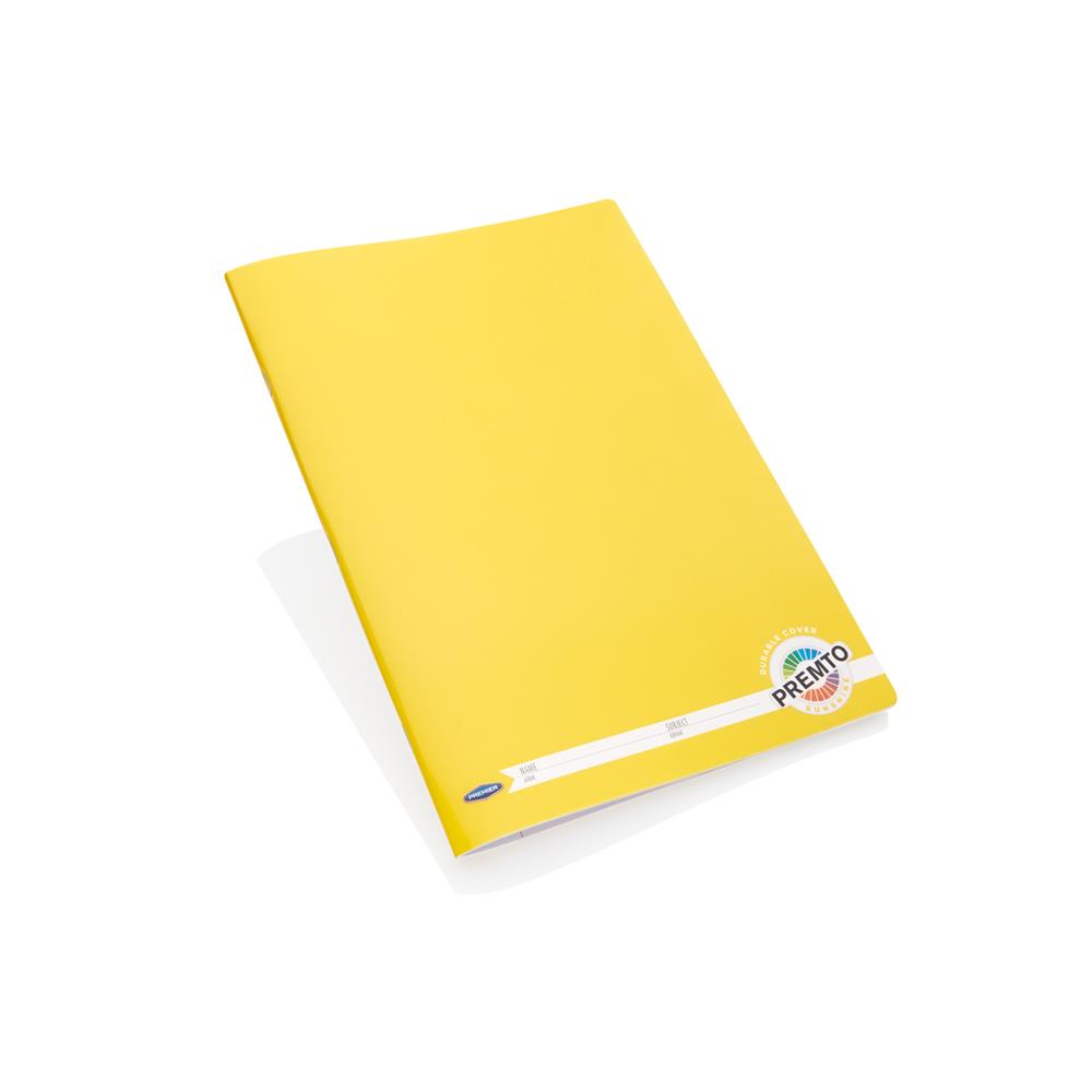 A4 120 Pages Sunshine Yellow Durable Cover Manuscript Book by Premto