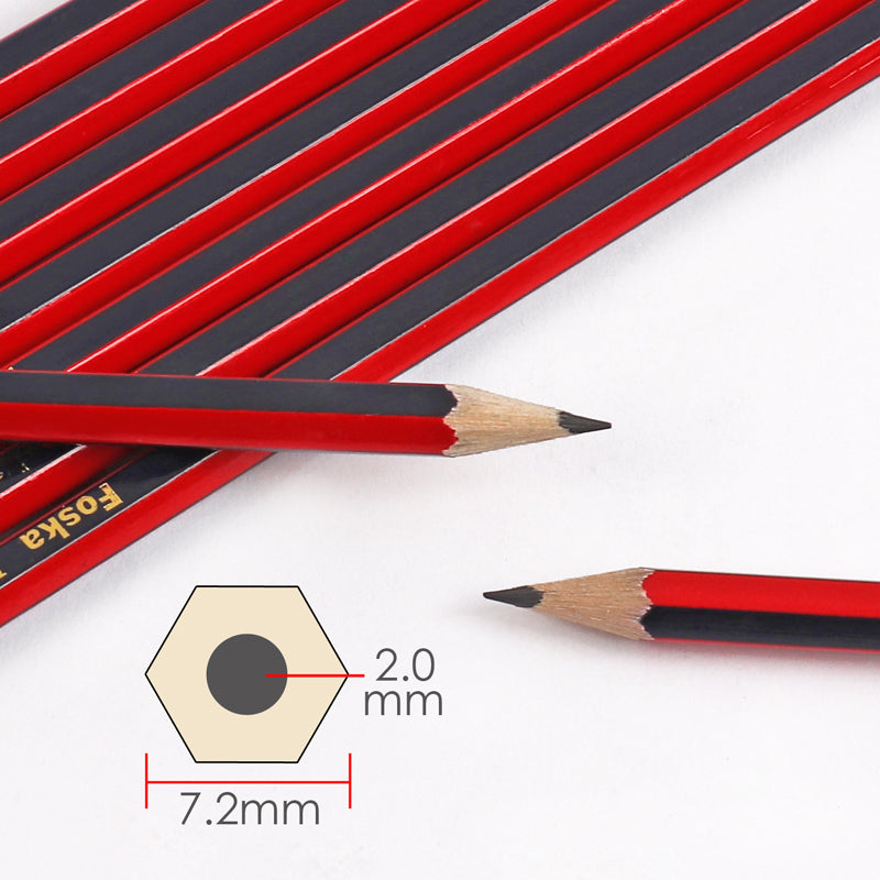 Pack of 12 7'' Wooden Sharpened HB Pencils