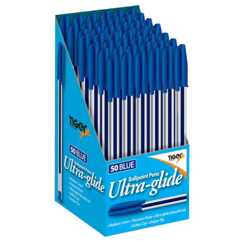 Box of 50 Blue Ultra Glide Ballpoint Pens