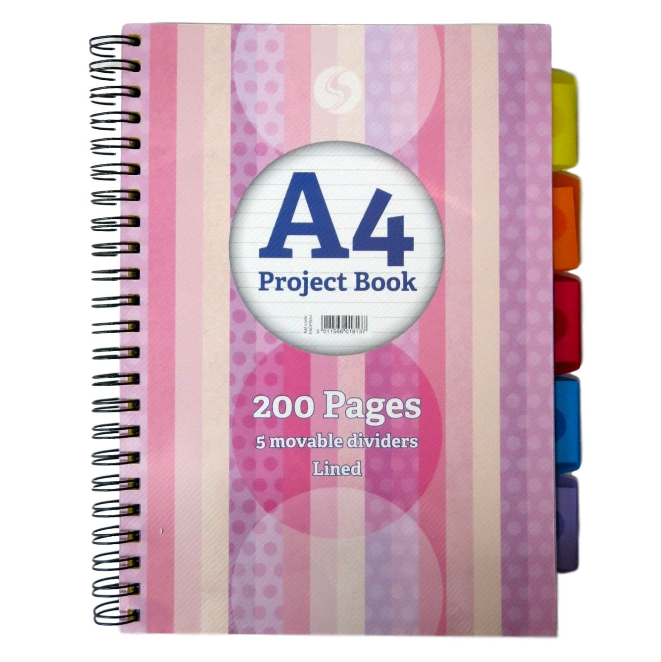 Silvine A4 5 Part Divider Project Book 200 Pages Notebook