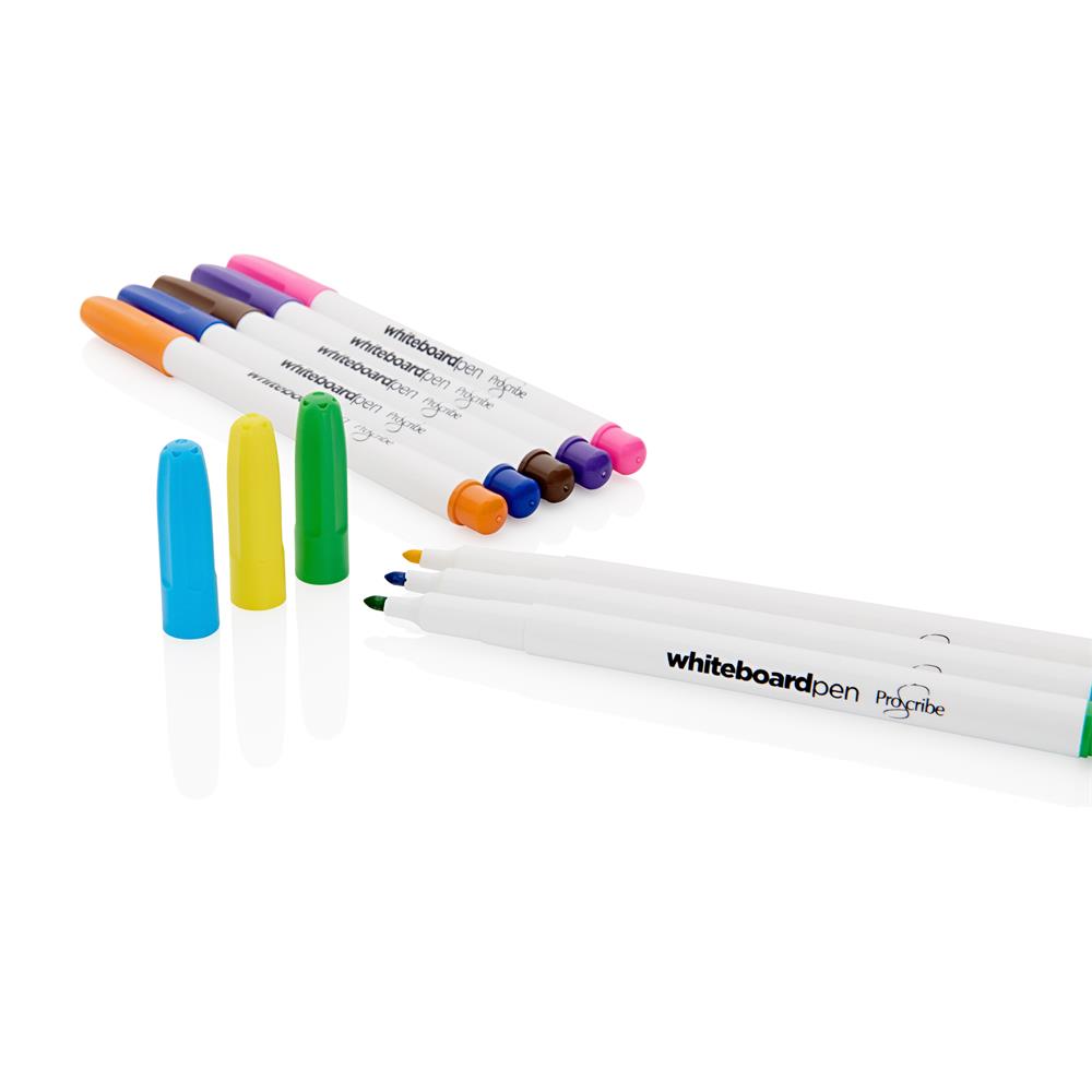 Pack of 8 Assorted Dry Wipe White Board Markers by Pro:scribe