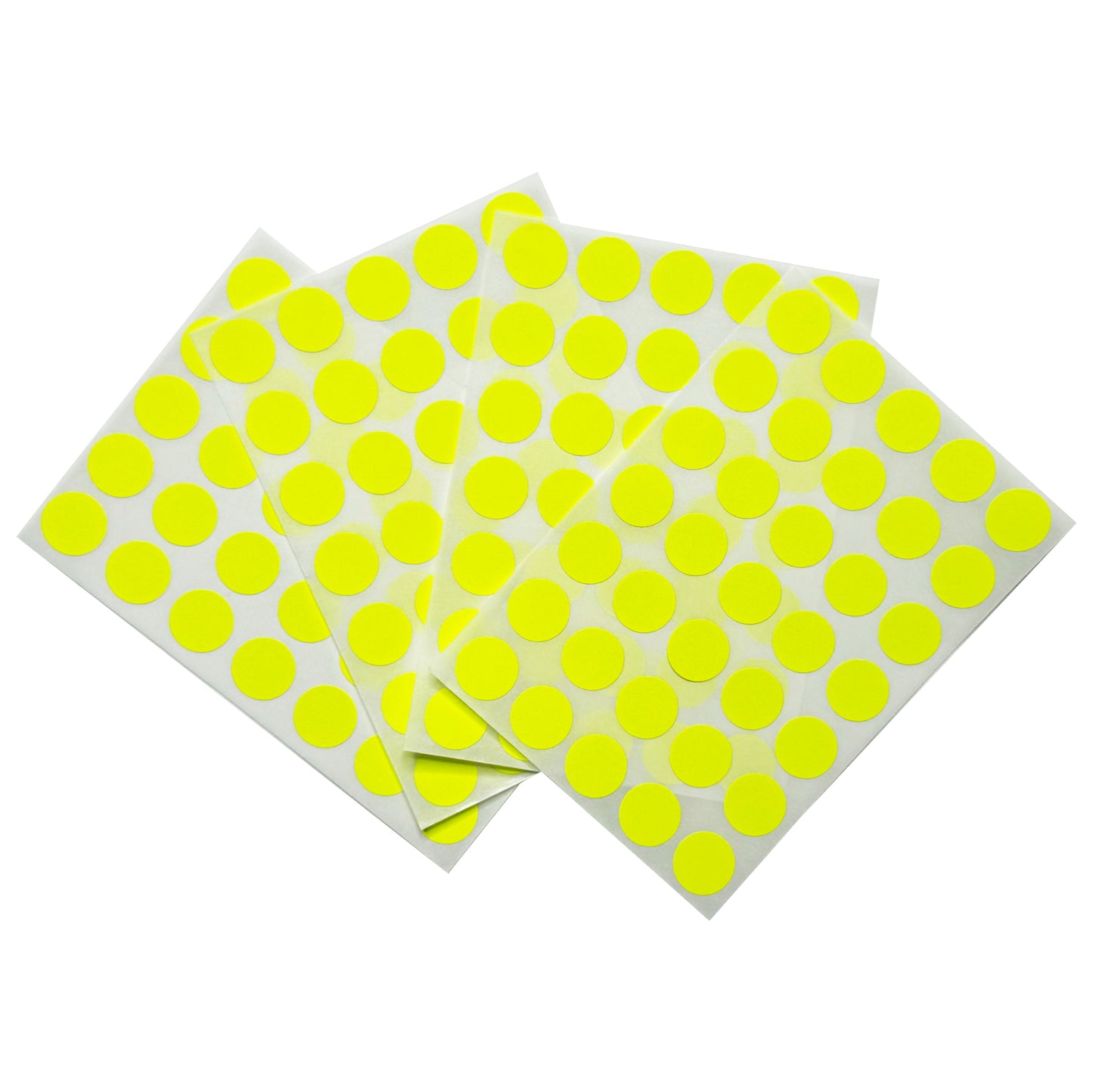 Pack of 140 Fluorescent Yellow 13mm Round Labels - Stickers