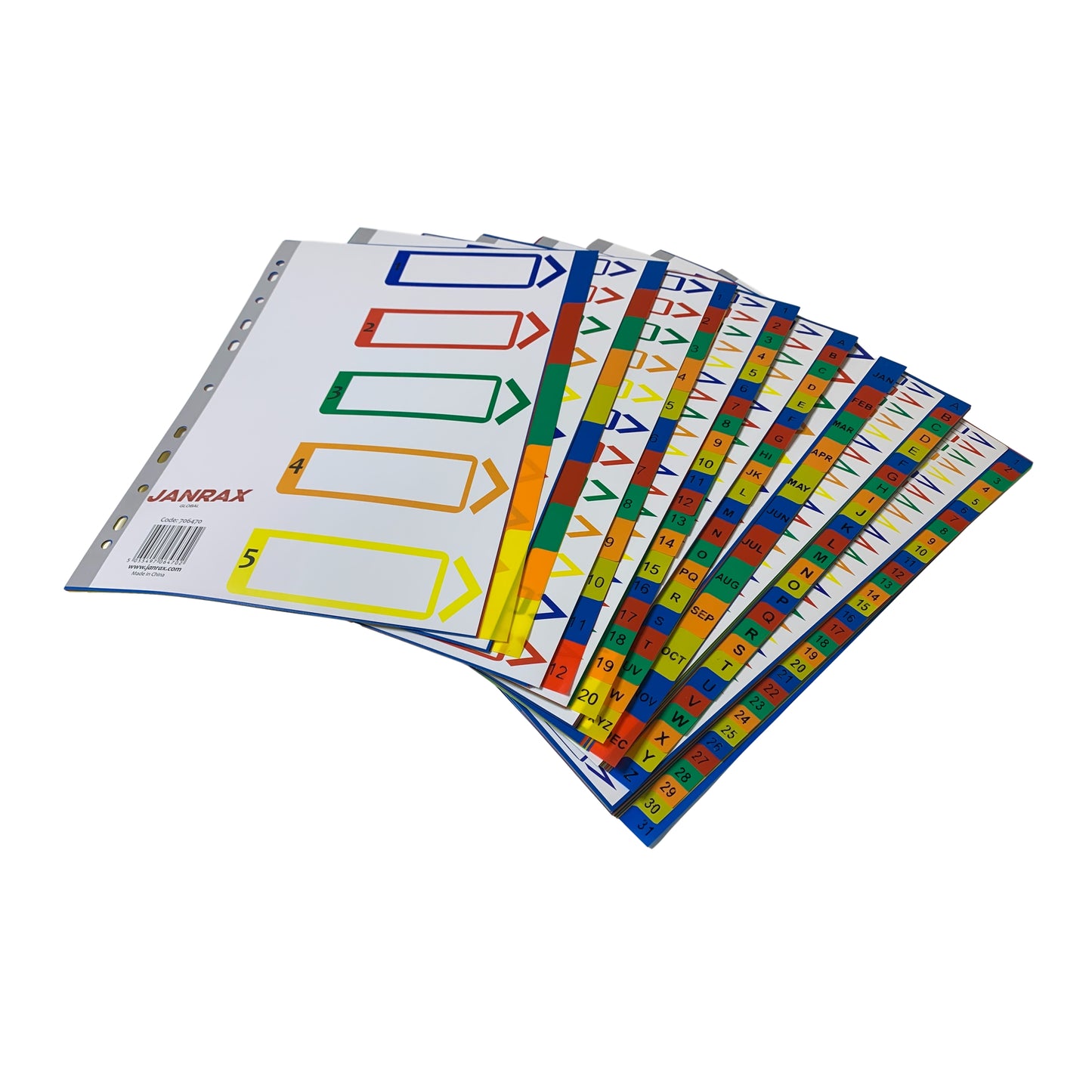 A4 31 Part Polypropylene Dividers with Reinforced Index Cover