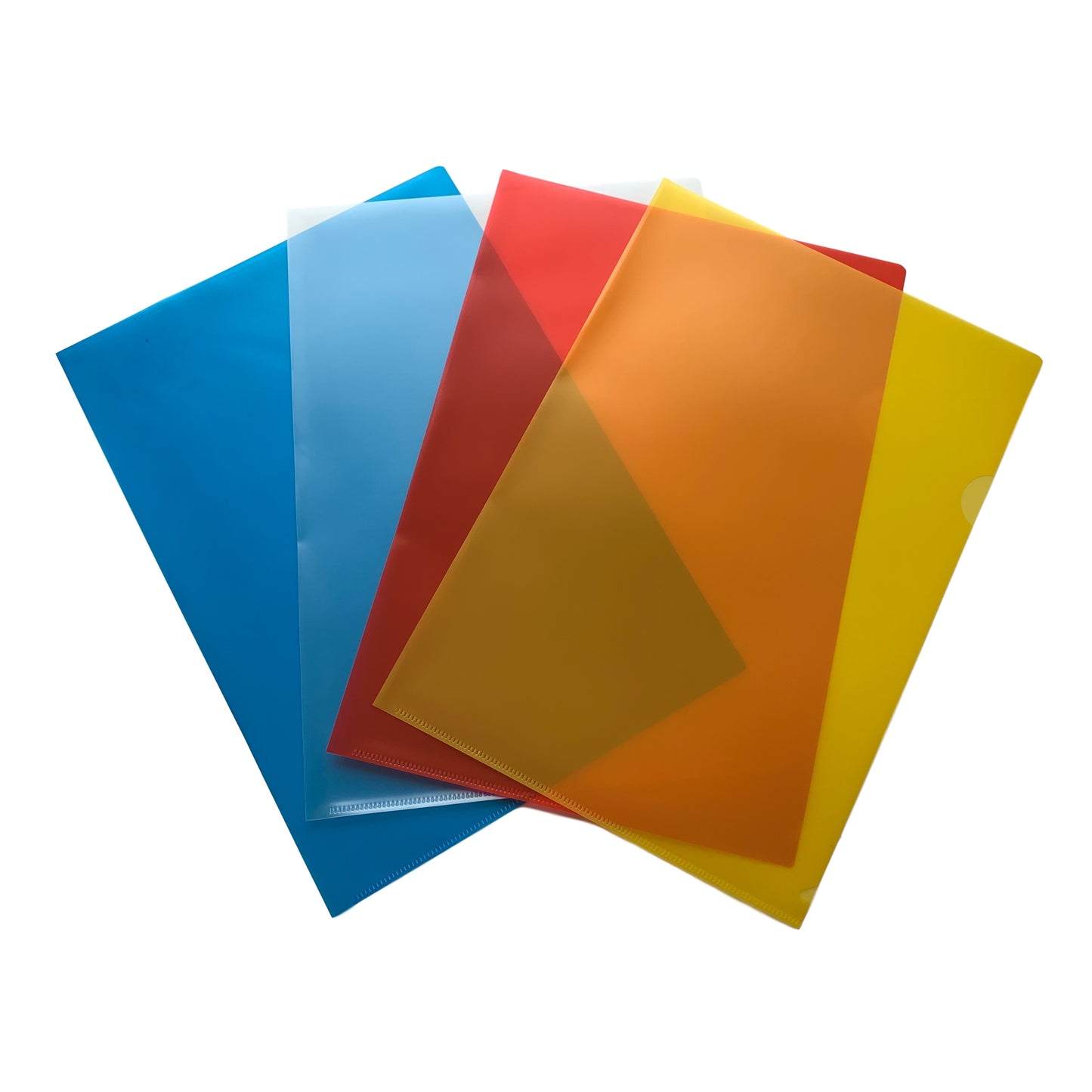 Pack of 200 A4 Assorted Colour L Shaped Open Top and Side Report File Folders