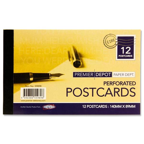 Book of 12 140x89mm Perforated Postcards by Premier Depot