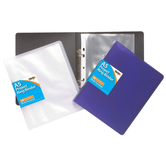 Tiger A5 Slim Ring Binder + 10 Free Punched Pockets