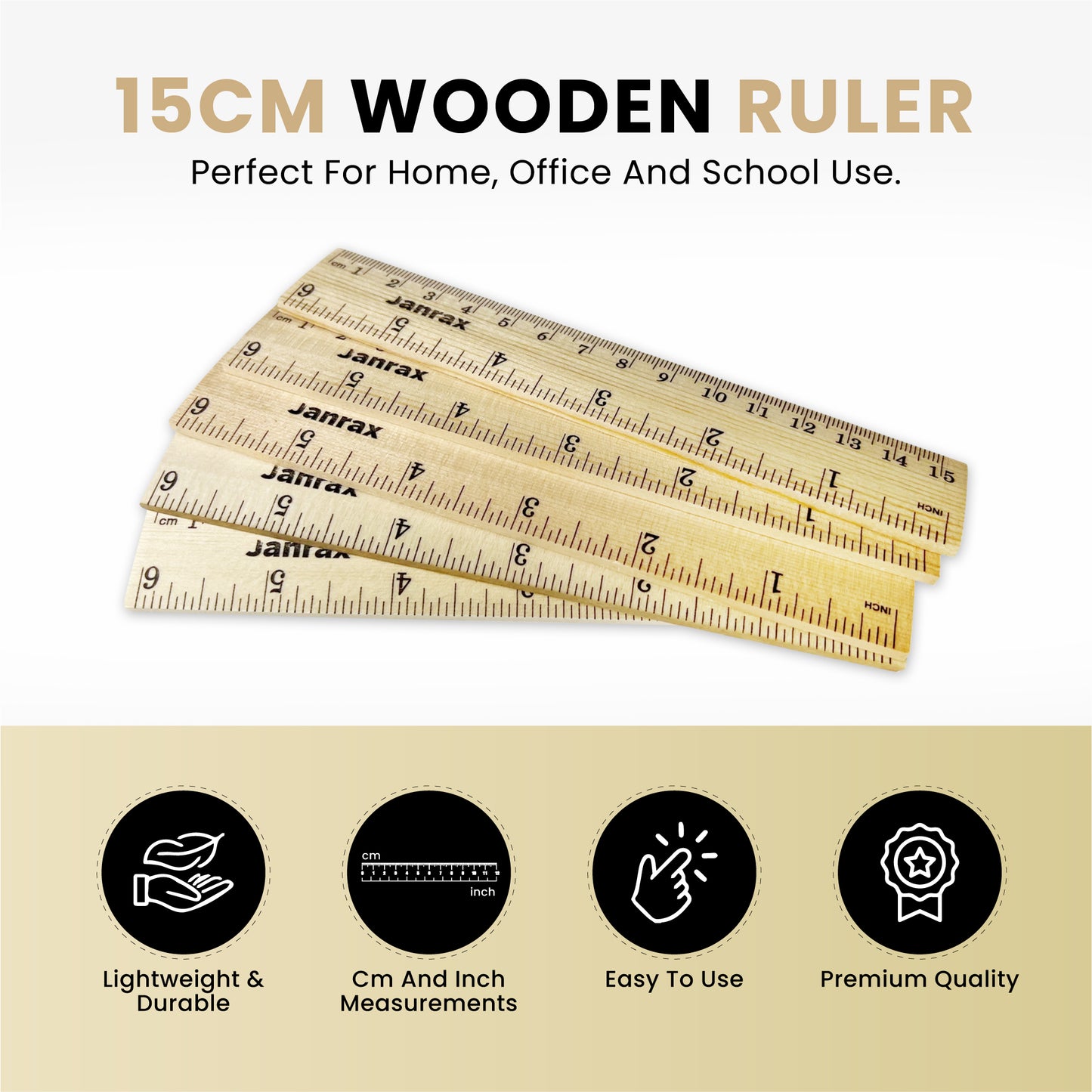 15cm Wooden Ruler by Janrax