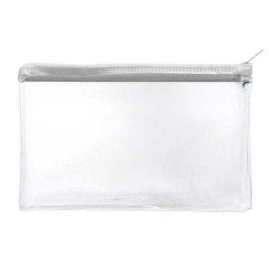 Janrax 8x5" White Zip Clear Exam Pencil Case