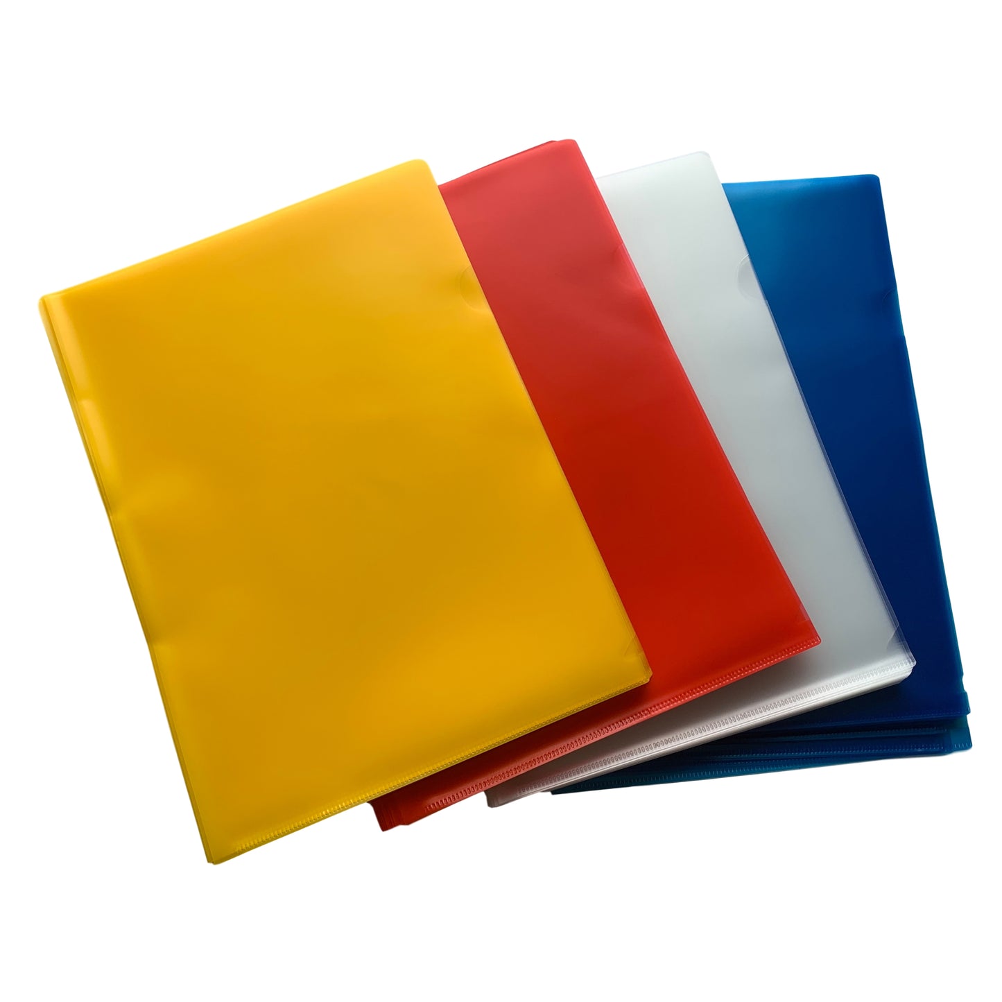 Pack of 200 A4 Assorted Colour L Shaped Open Top and Side Report File Folders