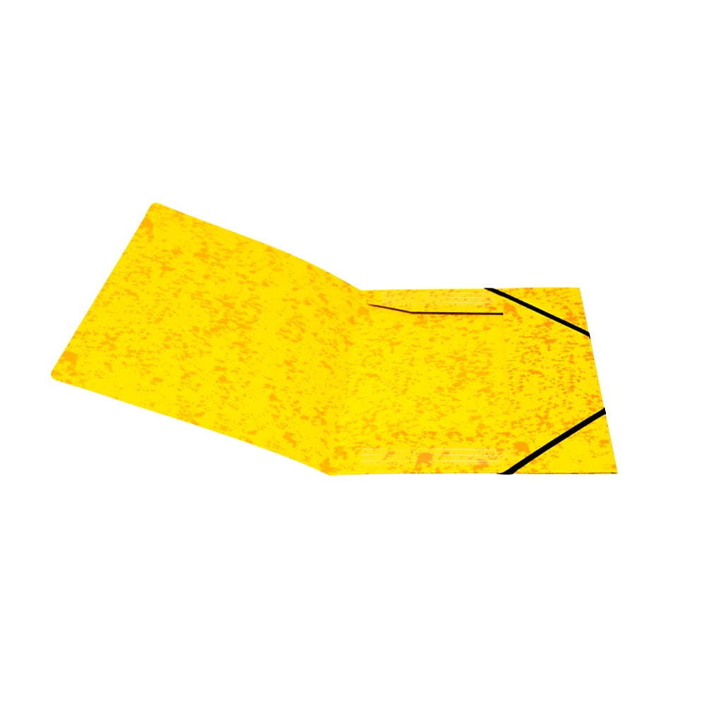 A4 Yellow Card 3 Flap Folder With Elastic Closure