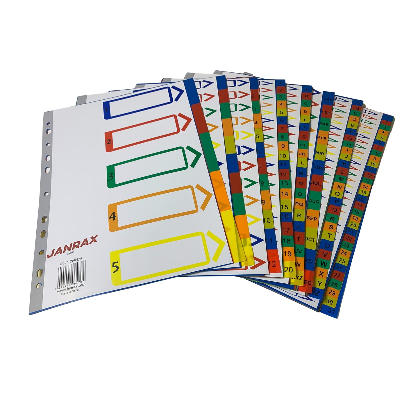 A4 5 Part Polypropylene Dividers with Reinforced Index Cover