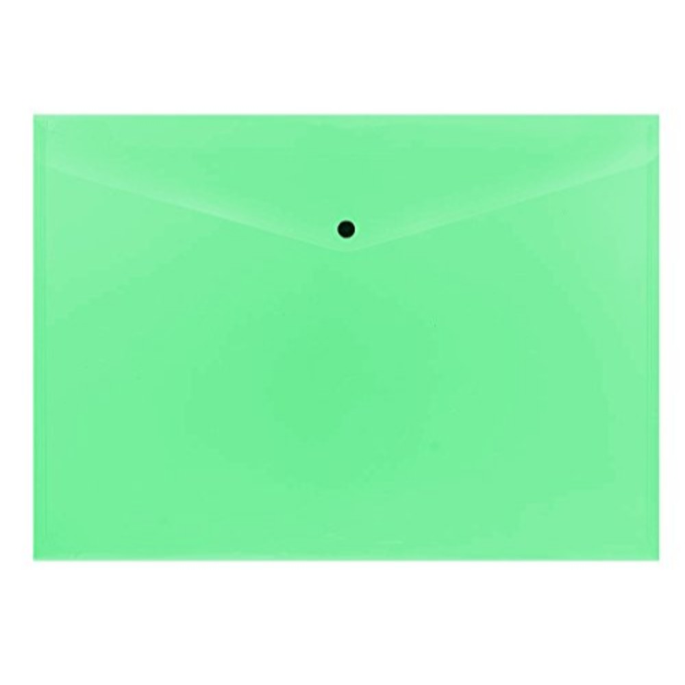 Pack of 12 Janrax A3 Green Document Wallets - Button Stud Folder