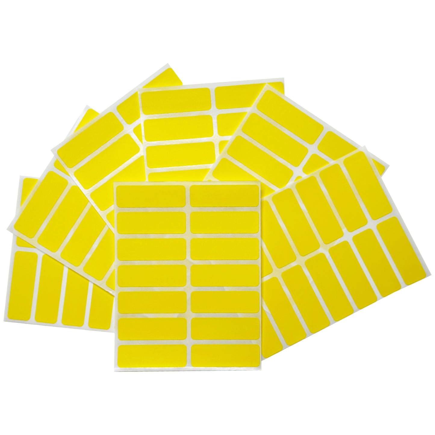 Pack of 98 Yellow 12x38mm Rectangular Labels - Adhesive Stickers