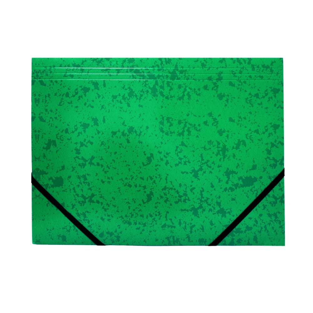 A4 Green Card 3 Flap Folder With Elastic Closure