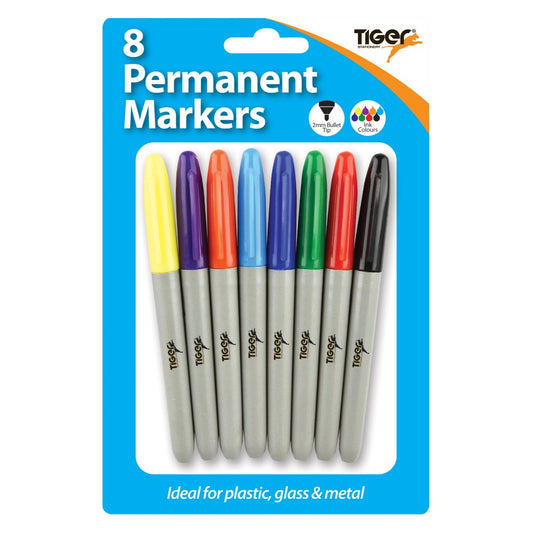 Pack of 8 Slim Permanent Markers