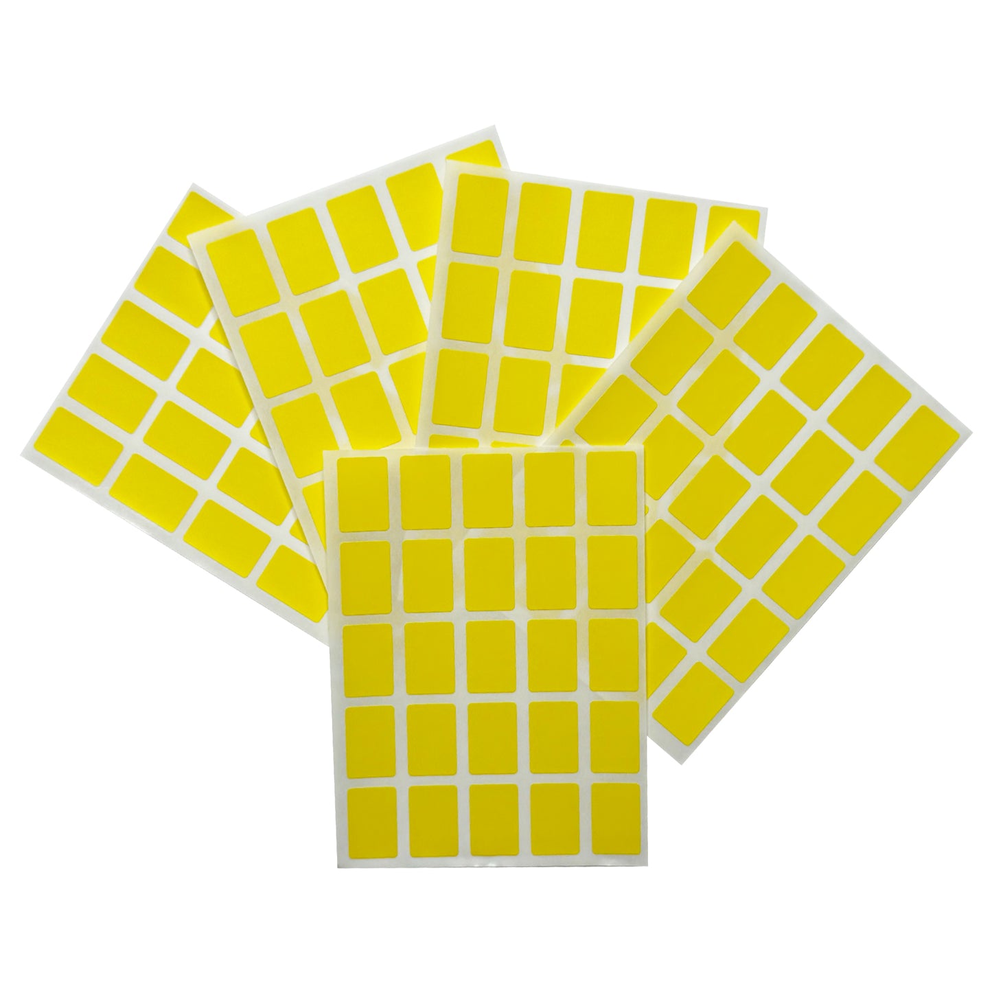 Pack of 125 Yellow 12x18mm Rectangular Labels - Adhesive Stickers