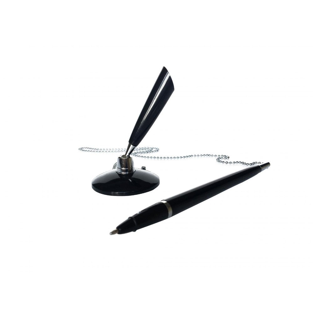 Slim Black Reception Counter Pen on Chain