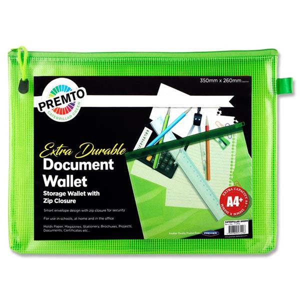 A4+ Extra Durable Caterpillar Green Mesh Wallet by Premto