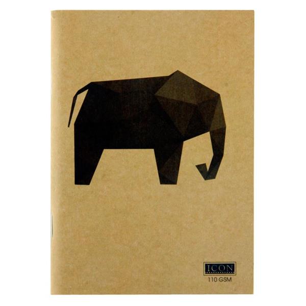 A4 80 Pages 110gsm Animalia Design Kraft Sketch Book by Icon Art