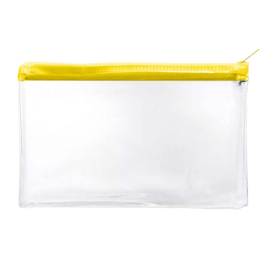 Janrax 8x5" Yellow Zip Clear Exam Pencil Case