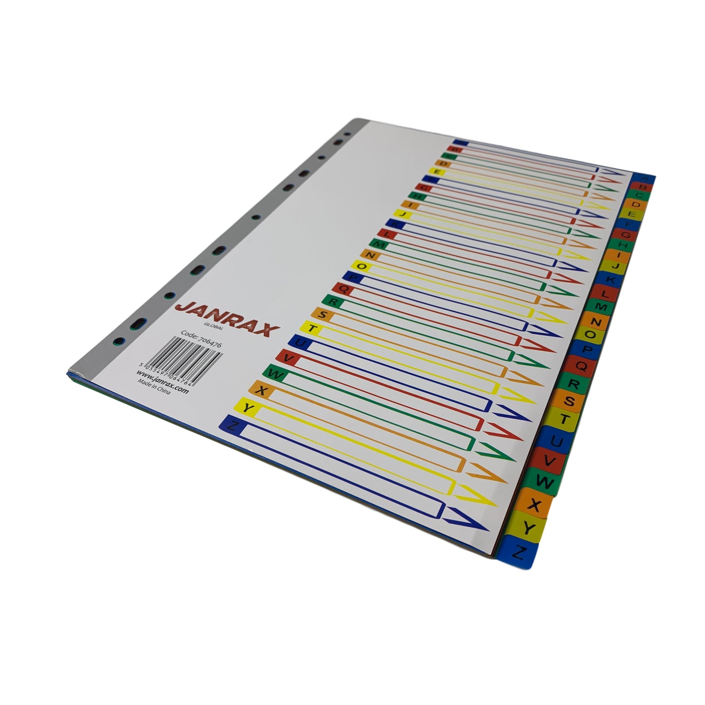 A4 A-Z 26 Part Polypropylene Dividers with Reinforced Index Cover