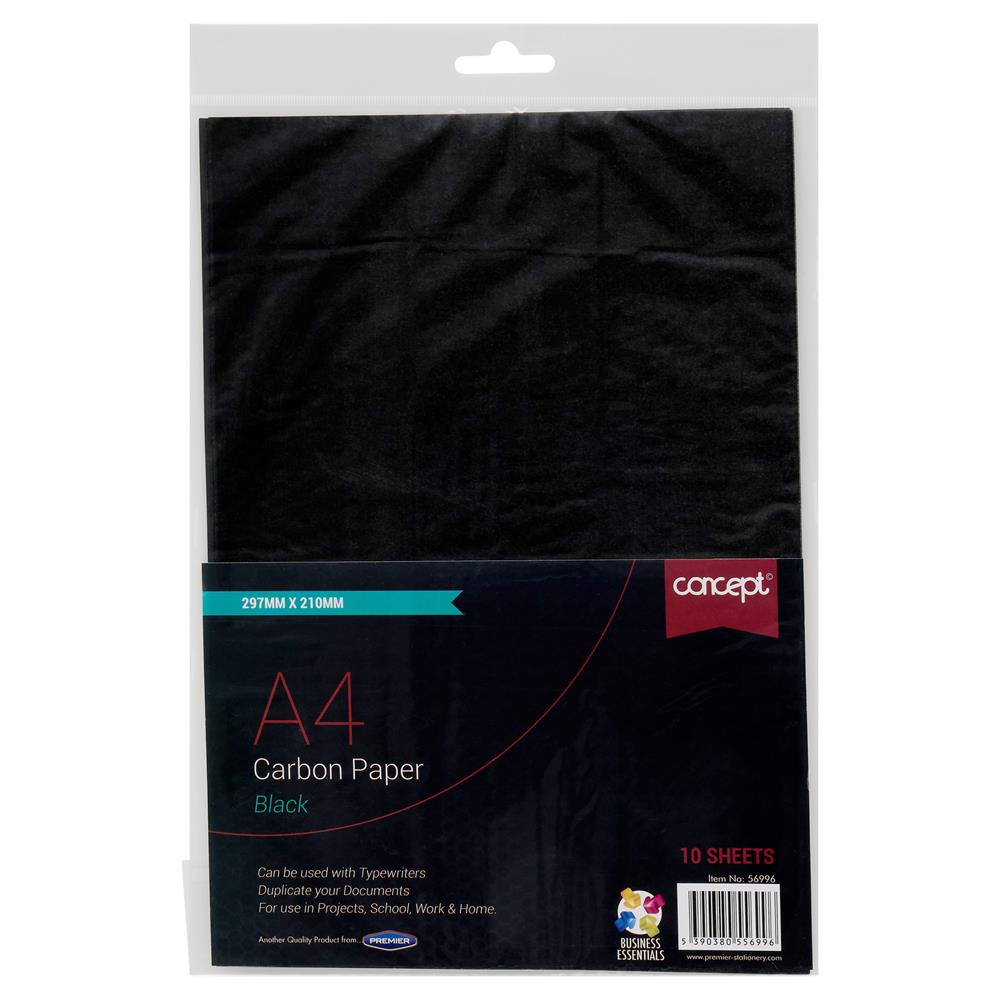 Pack of 10 Sheets A4 Black Carbon Paper by Premier Office