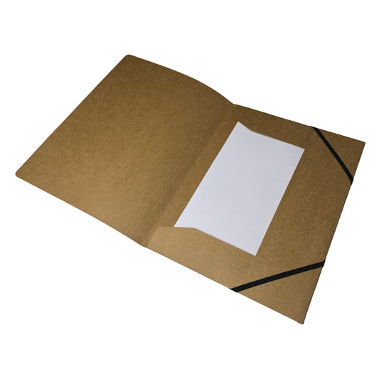 A4 Kraft Card 3 Flap Folder With Elastic Closure