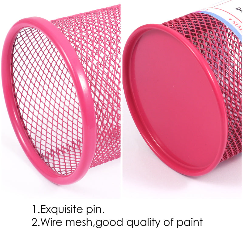 Green Wire Mesh Metal Pen Cup