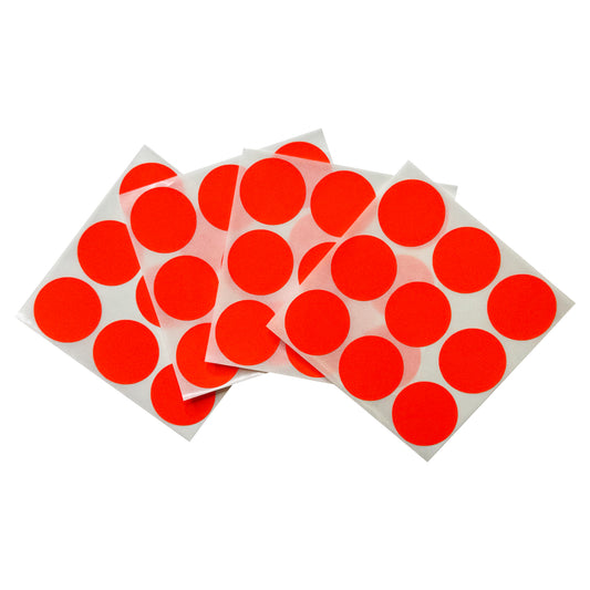 Pack of 36 Fluorescent Red 29mm Round Labels - Stickers