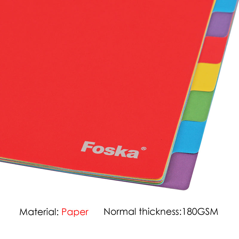 A4 10 Part Coloured Card Index Dividers