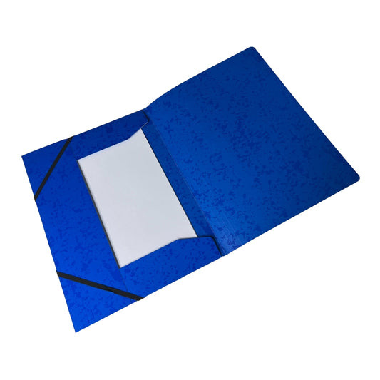 A4 Blue Card 3 Flap Folder With Elastic Closure