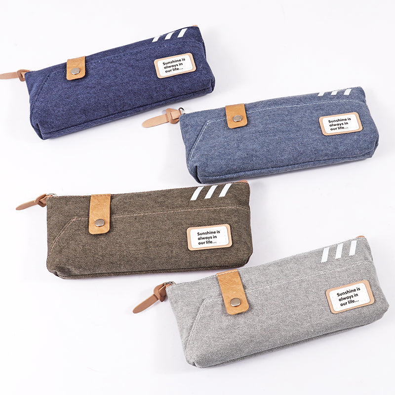 Trendy Canvas Design Quote Zip Pencil Case Case