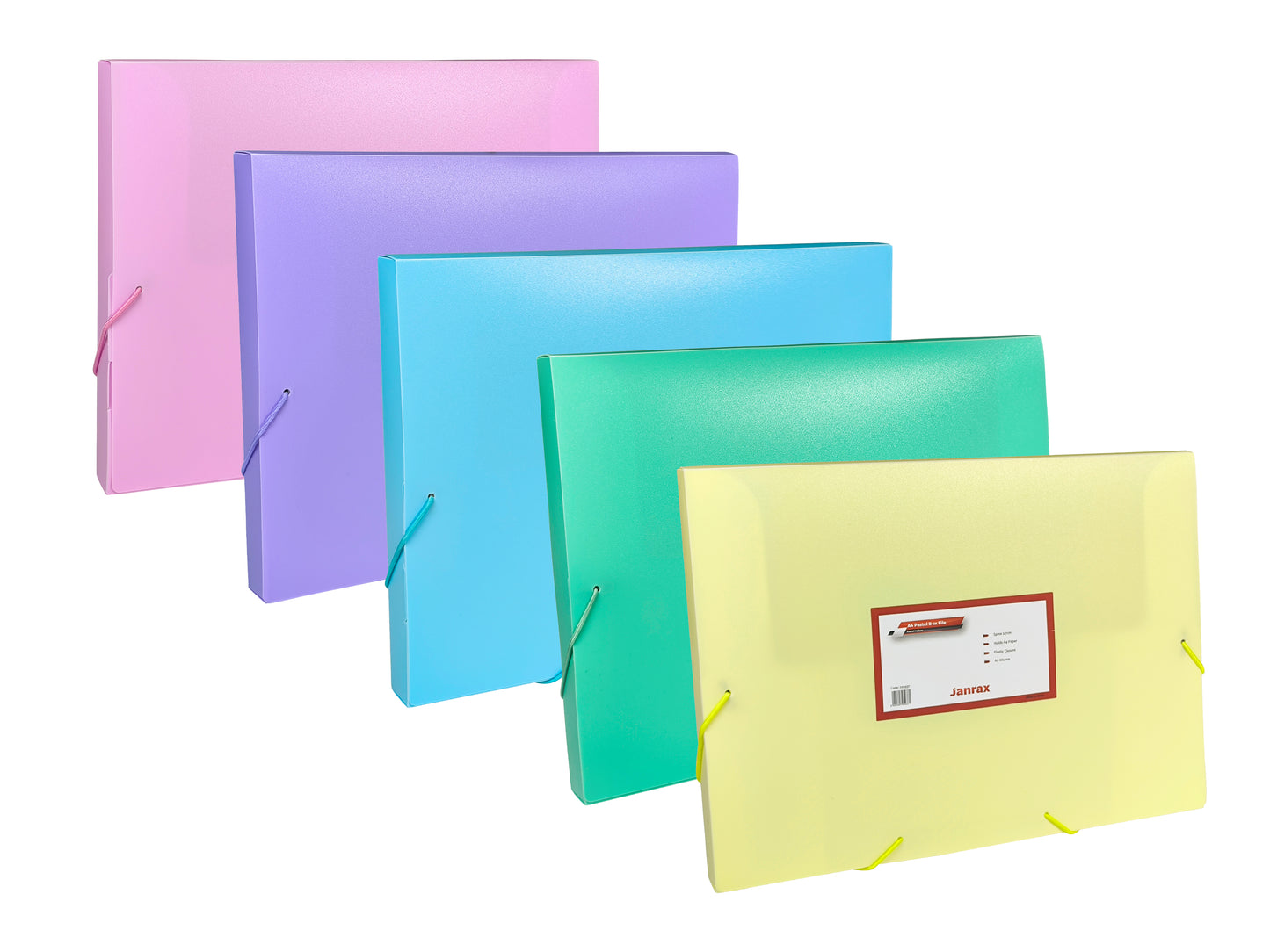 Pastel Green A4 Elastic Closure Box File