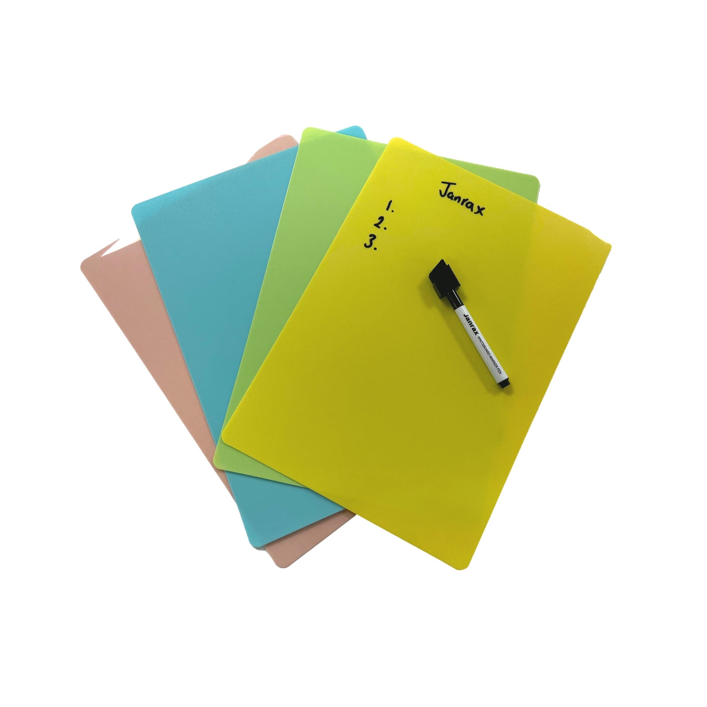 Pack of 12 Yellow Coloured A4 Whiteboards