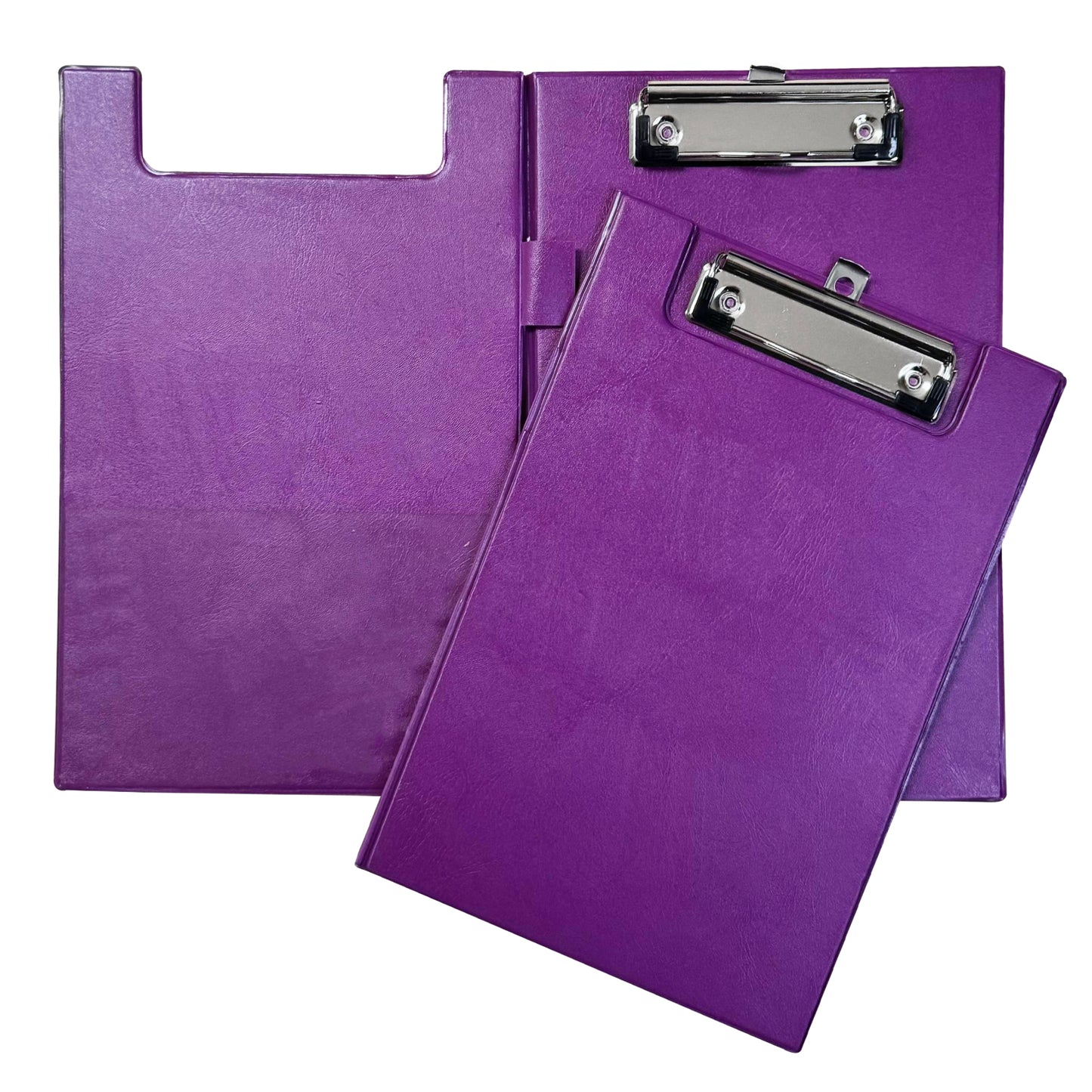 A5 Purple Foldover Clipboard with Pen Holder