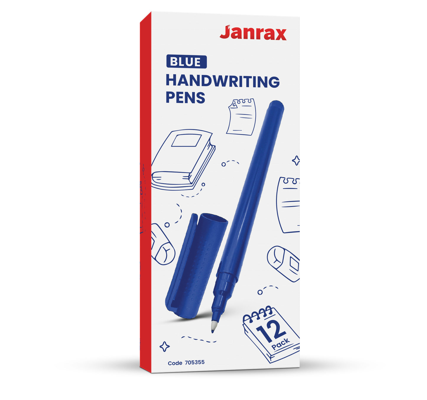 Pack of 12 Blue Handwriting Pens by Janrax