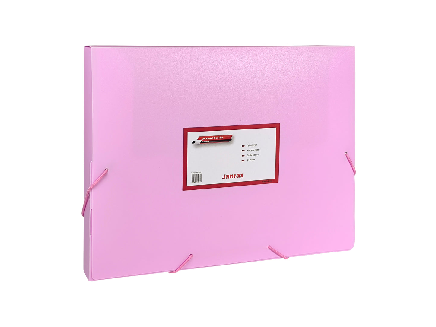 Pastel Pink A4 Elastic Closure Box File