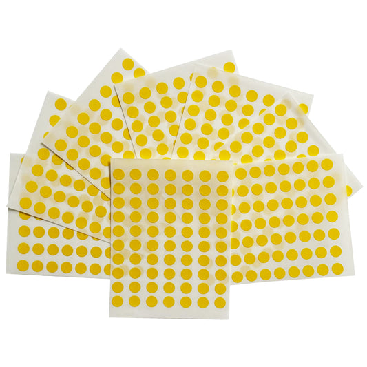 Pack of 560 Yellow 8mm Round Labels - Stickers