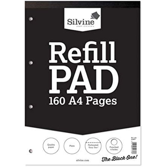 160 Plain White Plain Pages A4 Refill Pad