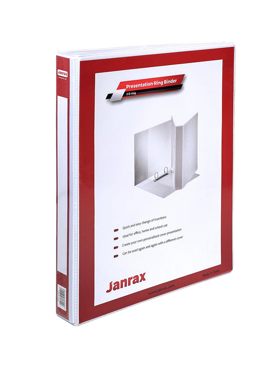 A4 White 1.5” (38mm) Presentation 2D Ring Binder with Fully Customisable Covers