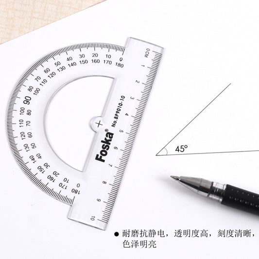 10cm Plastic 180 Degree Protractor