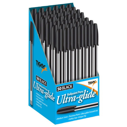 Box of 50 Black Ultra Glide Ballpoint Pens