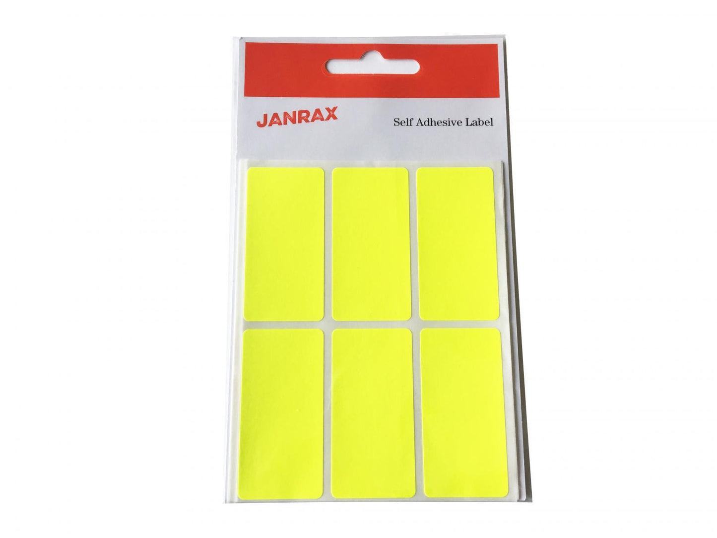 Pack of 24 Fluorescent Yellow 25x50mm Rectangular Labels - Adhesive Stickers