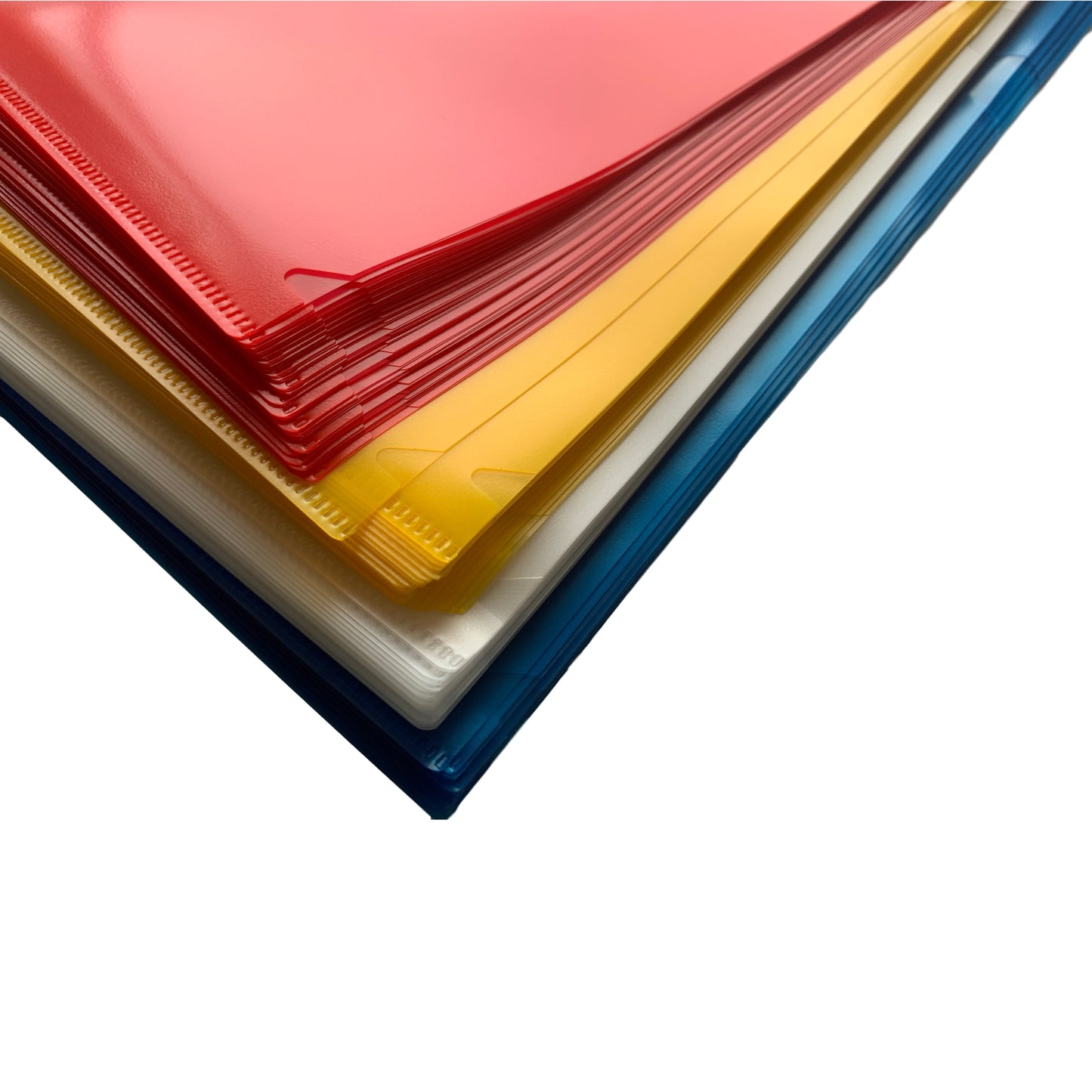 Pack of 200 A4 Assorted Colour L Shaped Open Top and Side Report File Folders