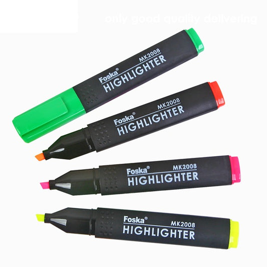 Pack of 12 Slim Yellow Chisel Point Highlighters