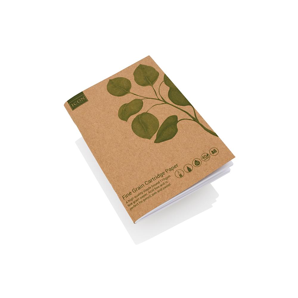 A6 80 Pages 110gsm Kraft Sketch Book by Icon Green