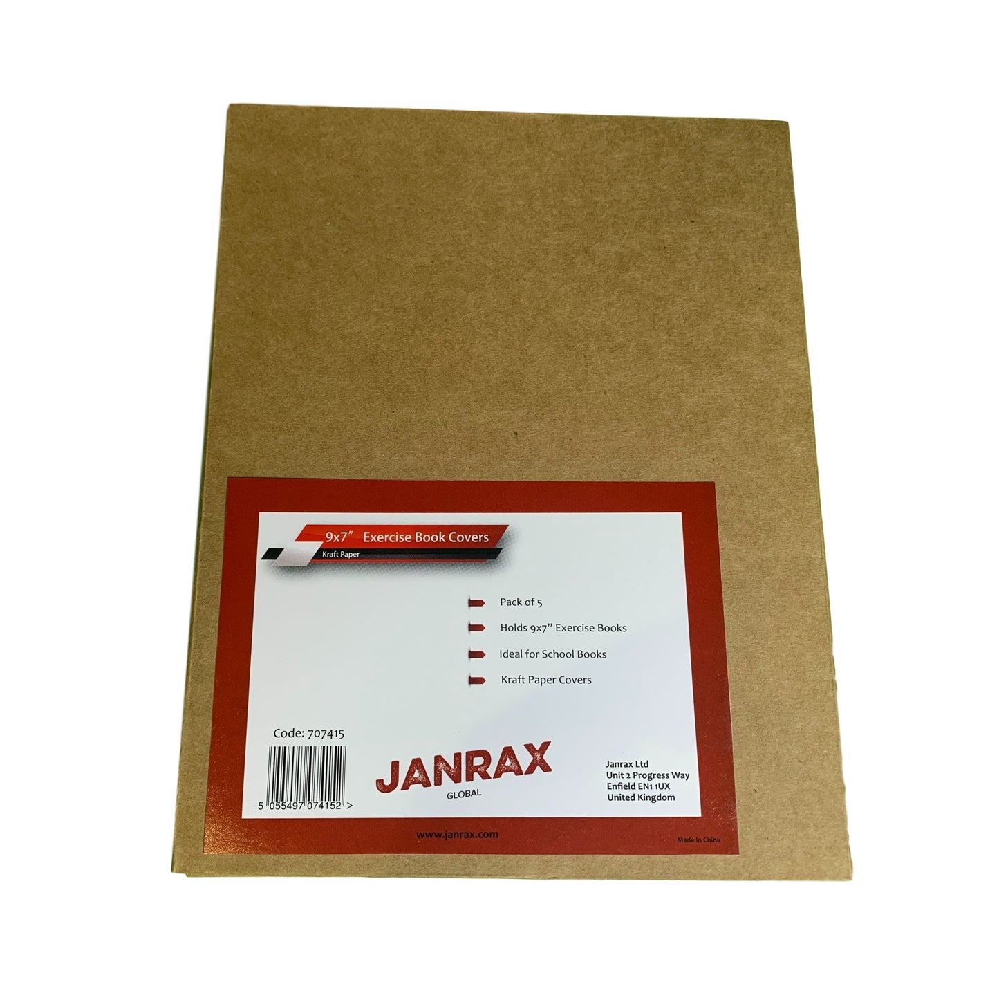 Pack of 5 9x7" Kraft Paper Exercise Book Covers by Janrax