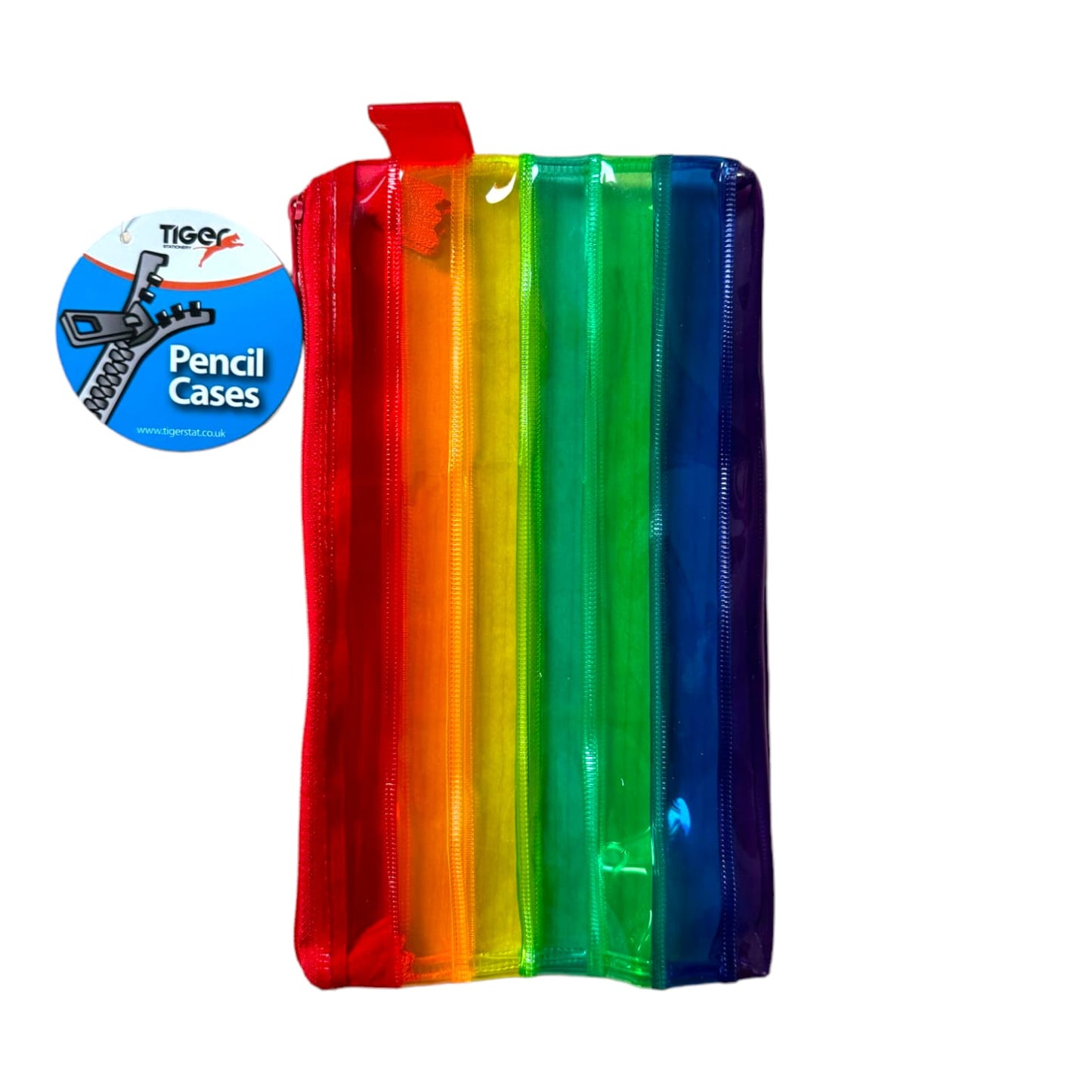 Rainbow Coloured Flat 8x4" Pencil Case - Zippy Bag