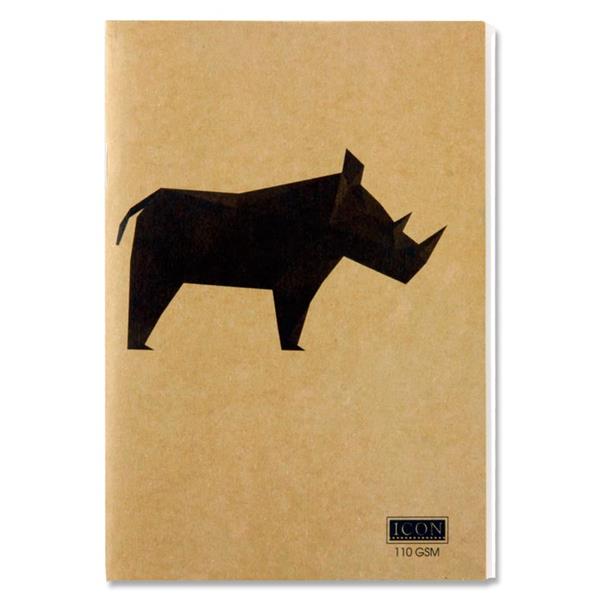 A4 80 Pages 110gsm Animalia Design Kraft Sketch Book by Icon Art